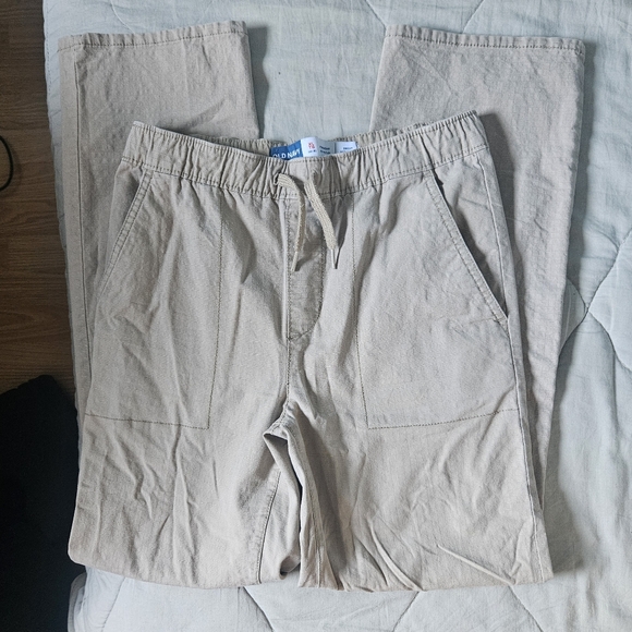 OLD NAVY Boy's Straight Built in Flex Pants Khakis Beige Cotton Blend XL 14-16 - Picture 2 of 6